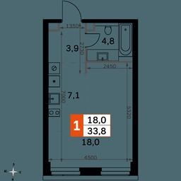 Apartment Sale, 33.8 sq. m. at Amber City, 3rd Khoroshyovsky Drive, 3А, Moscow, Russia #2 Apartment Sale, 33.8 sq. m. at Amber City, 3rd Khoroshyovsky Drive, 3А, Moscow, Russia #2