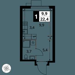 Продажа квартиры, 22,4 м² в ЖК «1-й Измайловский», Монтажная улица, 8с13, Москва, Россия #4