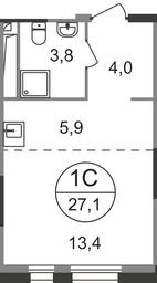 Apartment Sale, 27.1 sq. m. at Pervyi Moskovskiy, ulitsa Bianki, 1, Moskovskiy, Moscow, Russia #2 Apartment Sale, 27.1 sq. m. at Pervyi Moskovskiy, ulitsa Bianki, 1, Moskovskiy, Moscow, Russia #2
