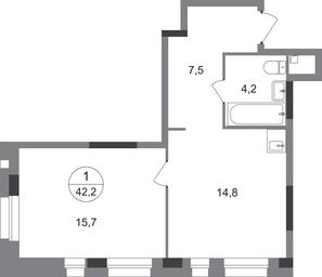 Apartment Sale, 42.2平方米 at Pervyi Moskovskiy, ulitsa Bianki, 1, Moskovskiy, Moscow, Russia #2 Apartment Sale, 42.2平方米 at Pervyi Moskovskiy, ulitsa Bianki, 1, Moskovskiy, Moscow, Russia #2