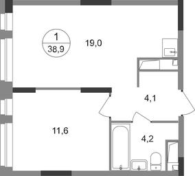 Apartment Sale, 38.9平方米 at Pervyi Moskovskiy, ulitsa Bianki, 1, Moskovskiy, Moscow, Russia #2