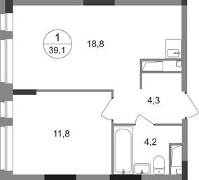 Apartment Sale, 39.1 sq. m. at Pervyi Moskovskiy, ulitsa Bianki, 1, Moskovskiy, Moscow, Russia #2 Apartment Sale, 39.1 sq. m. at Pervyi Moskovskiy, ulitsa Bianki, 1, Moskovskiy, Moscow, Russia #2