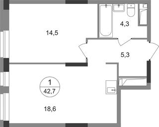 Apartment Sale, 42.7 sq. m. at Pervyi Moskovskiy, ulitsa Bianki, 1, Moskovskiy, Moscow, Russia #2 Apartment Sale, 42.7 sq. m. at Pervyi Moskovskiy, ulitsa Bianki, 1, Moskovskiy, Moscow, Russia #2