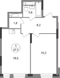 Apartment Sale, 47.3 sq. m. at Pervyi Moskovskiy, ulitsa Bianki, 1, Moskovskiy, Moscow, Russia #2 Apartment Sale, 47.3 sq. m. at Pervyi Moskovskiy, ulitsa Bianki, 1, Moskovskiy, Moscow, Russia #2