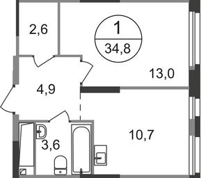 Apartment Sale, 34.8 sq. m. at Pervyi Moskovskiy, ulitsa Bianki, 1, Moskovskiy, Moscow, Russia #2 Apartment Sale, 34.8 sq. m. at Pervyi Moskovskiy, ulitsa Bianki, 1, Moskovskiy, Moscow, Russia #2