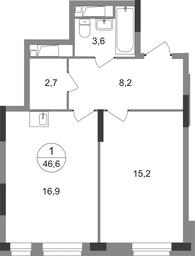 Apartment Sale, 46.6平方米 at Pervyi Moskovskiy, ulitsa Bianki, 1, Moskovskiy, Moscow, Russia #2 Apartment Sale, 46.6平方米 at Pervyi Moskovskiy, ulitsa Bianki, 1, Moskovskiy, Moscow, Russia #2