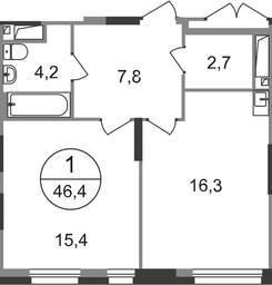 Apartment Sale, 46.4 sq. m. at Pervyi Moskovskiy, ulitsa Bianki, 1, Moskovskiy, Moscow, Russia #2 Apartment Sale, 46.4 sq. m. at Pervyi Moskovskiy, ulitsa Bianki, 1, Moskovskiy, Moscow, Russia #2