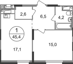 Apartment Sale, 45.4平方米 at Pervyi Moskovskiy, ulitsa Bianki, 1, Moskovskiy, Moscow, Russia #2 Apartment Sale, 45.4平方米 at Pervyi Moskovskiy, ulitsa Bianki, 1, Moskovskiy, Moscow, Russia #2