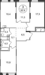 3-BD Apartment Sale, 82.9平方米 at Pervyi Moskovskiy, ulitsa Bianki, 1, Moskovskiy, Moscow, Russia #2 3-BD Apartment Sale, 82.9平方米 at Pervyi Moskovskiy, ulitsa Bianki, 1, Moskovskiy, Moscow, Russia #2