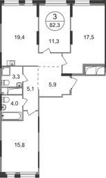 3-BD Apartment Sale, 82.3 sq. m. at Pervyi Moskovskiy, ulitsa Bianki, 1, Moskovskiy, Moscow, Russia #2 3-BD Apartment Sale, 82.3 sq. m. at Pervyi Moskovskiy, ulitsa Bianki, 1, Moskovskiy, Moscow, Russia #2