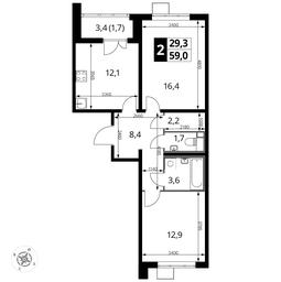 2-BD Apartment Sale, 59.1 sq. m. at Pervyi Lermontovskiy, zhiloy kompleks 1-y Lermontovskiy, Lyubertsy, Moscow Region, Russia #2 2-BD Apartment Sale, 59.1 sq. m. at Pervyi Lermontovskiy, zhiloy kompleks 1-y Lermontovskiy, Lyubertsy, Moscow Region, Russia #2