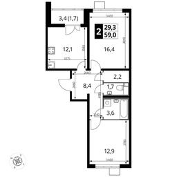 2-BD Apartment Sale, 58.8 sq. m. at Pervyi Lermontovskiy, zhiloy kompleks 1-y Lermontovskiy, Lyubertsy, Moscow Region, Russia #2 2-BD Apartment Sale, 58.8 sq. m. at Pervyi Lermontovskiy, zhiloy kompleks 1-y Lermontovskiy, Lyubertsy, Moscow Region, Russia #2