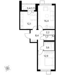 2-BD Apartment Sale, 58.8 sq. m. at Pervyi Lermontovskiy, zhiloy kompleks 1-y Lermontovskiy, Lyubertsy, Moscow Region, Russia #3 2-BD Apartment Sale, 58.8 sq. m. at Pervyi Lermontovskiy, zhiloy kompleks 1-y Lermontovskiy, Lyubertsy, Moscow Region, Russia #3