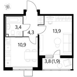 1-BD Apartment Sale, 34.2 sq. m. at Pervyi Lermontovskiy, zhiloy kompleks 1-y Lermontovskiy, Lyubertsy, Moscow Region, Russia #3 1-BD Apartment Sale, 34.2 sq. m. at Pervyi Lermontovskiy, zhiloy kompleks 1-y Lermontovskiy, Lyubertsy, Moscow Region, Russia #3