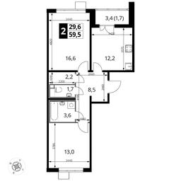 2-BD Apartment Sale, 59.7 sq. m. at Pervyi Lermontovskiy, zhiloy kompleks 1-y Lermontovskiy, Lyubertsy, Moscow Region, Russia #2