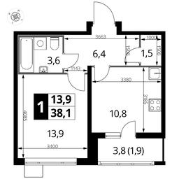 1-BD Apartment Sale, 37.9 sq. m. at Pervyi Lermontovskiy, zhiloy kompleks 1-y Lermontovskiy, Lyubertsy, Moscow Region, Russia #2 1-BD Apartment Sale, 37.9 sq. m. at Pervyi Lermontovskiy, zhiloy kompleks 1-y Lermontovskiy, Lyubertsy, Moscow Region, Russia #2