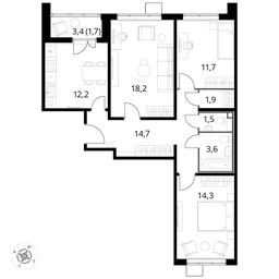 3-BD Apartment Sale, 79.6 sq. m. at Pervyi Lermontovskiy, zhiloy kompleks 1-y Lermontovskiy, Lyubertsy, Moscow Region, Russia #3 3-BD Apartment Sale, 79.6 sq. m. at Pervyi Lermontovskiy, zhiloy kompleks 1-y Lermontovskiy, Lyubertsy, Moscow Region, Russia #3
