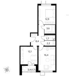 2-BD Apartment Sale, 59.2 sq. m. at Pervyi Lermontovskiy, zhiloy kompleks 1-y Lermontovskiy, Lyubertsy, Moscow Region, Russia #3 2-BD Apartment Sale, 59.2 sq. m. at Pervyi Lermontovskiy, zhiloy kompleks 1-y Lermontovskiy, Lyubertsy, Moscow Region, Russia #3