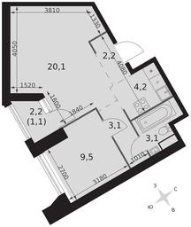 2-BD Apartment Sale, 43.3 sq. m. at Arkhitektor, Akademika Volgina Street, 2Д, Moscow, Russia #4