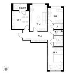 3-BD Apartment Sale, 77.8 sq. m. at Pervyi Leningradskiy, Pervy Leningradskiy Residential Complex, Moscow, Russia #3 3-BD Apartment Sale, 77.8 sq. m. at Pervyi Leningradskiy, Pervy Leningradskiy Residential Complex, Moscow, Russia #3