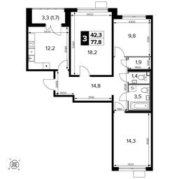 3-BD Apartment Sale, 77.8 sq. m. at Pervyi Leningradskiy, Pervy Leningradskiy Residential Complex, Moscow, Russia #2 3-BD Apartment Sale, 77.8 sq. m. at Pervyi Leningradskiy, Pervy Leningradskiy Residential Complex, Moscow, Russia #2