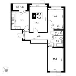 3-BD Apartment Sale, 77.7平方米 at Pervyi Leningradskiy, Pervy Leningradskiy Residential Complex, Moscow, Russia #2 3-BD Apartment Sale, 77.7平方米 at Pervyi Leningradskiy, Pervy Leningradskiy Residential Complex, Moscow, Russia #2