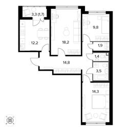 3-BD Apartment Sale, 77.7平方米 at Pervyi Leningradskiy, Pervy Leningradskiy Residential Complex, Moscow, Russia #3 3-BD Apartment Sale, 77.7平方米 at Pervyi Leningradskiy, Pervy Leningradskiy Residential Complex, Moscow, Russia #3