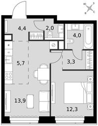 2-BD Apartment Sale, 45.6 sq. m. at Amber City, 3rd Khoroshyovsky Drive, 3А, Moscow, Russia #3