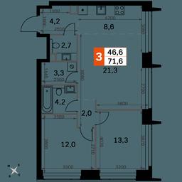 3-BD Apartment Sale, 71.6 sq. m. at Amber City, 3rd Khoroshyovsky Drive, 3А, Moscow, Russia #2 3-BD Apartment Sale, 71.6 sq. m. at Amber City, 3rd Khoroshyovsky Drive, 3А, Moscow, Russia #2