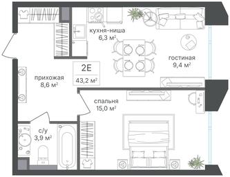 1-BD Apartment Sale, 43.2 sq. m. at Petrovskiy Park II, Stary Petrovsko-Razumovsky Drive, 1/23, Moscow, Russia #3 1-BD Apartment Sale, 43.2 sq. m. at Petrovskiy Park II, Stary Petrovsko-Razumovsky Drive, 1/23, Moscow, Russia #3
