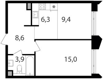 1-BD Apartment Sale, 43.2 sq. m. at Petrovskiy Park II, Stary Petrovsko-Razumovsky Drive, 1/23, Moscow, Russia #2