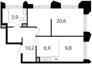1-BD Apartment Sale, 53.4平方米 at Petrovskiy Park II, Stary Petrovsko-Razumovsky Drive, 1/23, Moscow, Russia #2 1-BD Apartment Sale, 53.4平方米 at Petrovskiy Park II, Stary Petrovsko-Razumovsky Drive, 1/23, Moscow, Russia #2
