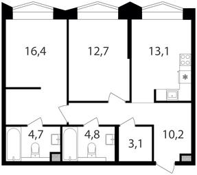 2-BD Apartment Sale, 65平方米 at Petrovskiy Park II, Stary Petrovsko-Razumovsky Drive, 1/23, Moscow, Russia #2