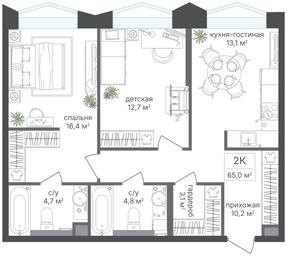 2-BD Apartment Sale, 65平方米 at Petrovskiy Park II, Stary Petrovsko-Razumovsky Drive, 1/23, Moscow, Russia #3