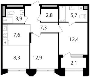 2-BD Apartment Sale, 63 sq. m. at Petrovskiy Park II, Stary Petrovsko-Razumovsky Drive, 1/23, Moscow, Russia #2