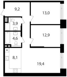 2-BD Apartment Sale, 71.1 sq. m. at Petrovskiy Park II, Stary Petrovsko-Razumovsky Drive, 1/23, Moscow, Russia #2
