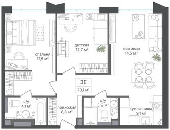 2-BD Apartment Sale, 70.1平方米 at Petrovskiy Park II, Stary Petrovsko-Razumovsky Drive, 1/23, Moscow, Russia #3