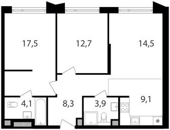 2-BD Apartment Sale, 70.1平方米 at Petrovskiy Park II, Stary Petrovsko-Razumovsky Drive, 1/23, Moscow, Russia #2