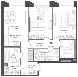 2-BD Apartment Sale, 72.5 sq. m. at Petrovskiy Park II, Stary Petrovsko-Razumovsky Drive, 1/23, Moscow, Russia #3 2-BD Apartment Sale, 72.5 sq. m. at Petrovskiy Park II, Stary Petrovsko-Razumovsky Drive, 1/23, Moscow, Russia #3