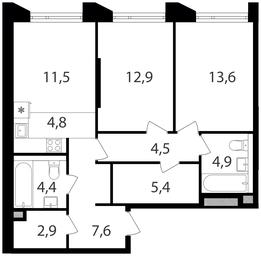 2-BD Apartment Sale, 72.5 sq. m. at Petrovskiy Park II, Stary Petrovsko-Razumovsky Drive, 1/23, Moscow, Russia #2 2-BD Apartment Sale, 72.5 sq. m. at Petrovskiy Park II, Stary Petrovsko-Razumovsky Drive, 1/23, Moscow, Russia #2