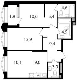 2-BD Apartment Sale, 72.8平方米 at Petrovskiy Park II, Stary Petrovsko-Razumovsky Drive, 1/23, Moscow, Russia #2 2-BD Apartment Sale, 72.8平方米 at Petrovskiy Park II, Stary Petrovsko-Razumovsky Drive, 1/23, Moscow, Russia #2