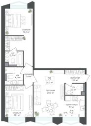 2-BD Apartment Sale, 78平方米 at Petrovskiy Park II, Stary Petrovsko-Razumovsky Drive, 1/23, Moscow, Russia #3 2-BD Apartment Sale, 78平方米 at Petrovskiy Park II, Stary Petrovsko-Razumovsky Drive, 1/23, Moscow, Russia #3