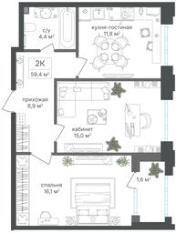 2-BD Apartment Sale, 58 sq. m. at Mikhalkovskiy, Mikhalkovskaya Street, 48, Moscow, Russia #3 2-BD Apartment Sale, 58 sq. m. at Mikhalkovskiy, Mikhalkovskaya Street, 48, Moscow, Russia #3