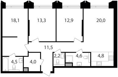 3-BD Apartment Sale, 95.9 sq. m. at Petrovskiy Park II, Stary Petrovsko-Razumovsky Drive, 1/23, Moscow, Russia #2 3-BD Apartment Sale, 95.9 sq. m. at Petrovskiy Park II, Stary Petrovsko-Razumovsky Drive, 1/23, Moscow, Russia #2