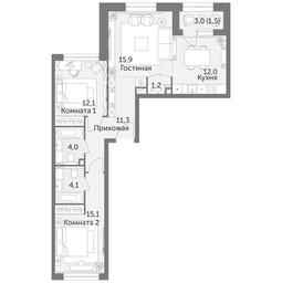 3-BD Apartment Sale, 77.3 sq. m. at Rezhisser, Vilgelma Pika Street, 3, Moscow, Russia #3 3-BD Apartment Sale, 77.3 sq. m. at Rezhisser, Vilgelma Pika Street, 3, Moscow, Russia #3