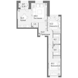 3-BD Apartment Sale, 83.2 sq. m. at Rezhisser, Vilgelma Pika Street, 3, Moscow, Russia #3