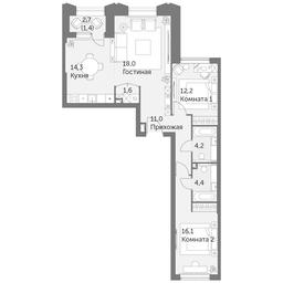 3-BD Apartment Sale, 83.2 sq. m. at Rezhisser, Vilgelma Pika Street, 3, Moscow, Russia #3
