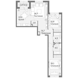 3-BD Apartment Sale, 81.4 sq. m. at Rezhisser, Vilgelma Pika Street, 3, Moscow, Russia #3