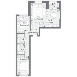 3-BD Apartment Sale, 83.2 sq. m. at Rezhisser, Vilgelma Pika Street, 3, Moscow, Russia #3