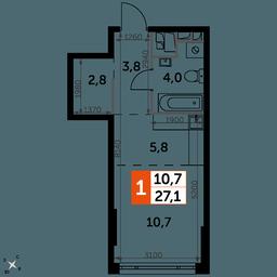Apartment Sale, 27.1 sq. m. at Rotterdam, Varshavskoye Highway, 37Ак1с2, Moscow, Russia #2 Apartment Sale, 27.1 sq. m. at Rotterdam, Varshavskoye Highway, 37Ак1с2, Moscow, Russia #2